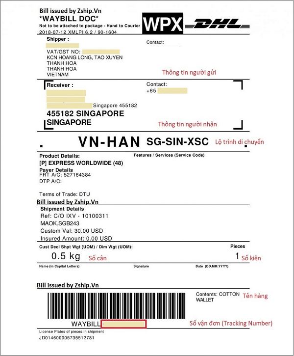 tra cứu mã vận đơn dhl