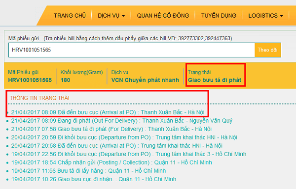 tra cứu mã vận đơn viettel post