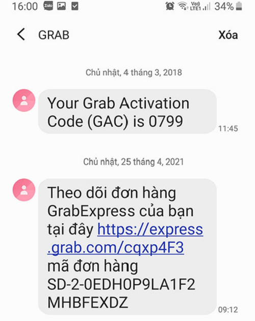 tra cứu mã vận đơn Grab Express