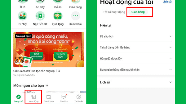 tra cứu mã vận đơn Grab Express